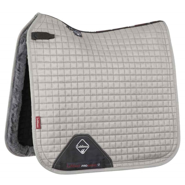 LeMieux Merino+ Lambswool Sensitive Skin Dressage Square Pad Black/Navy/Grey
