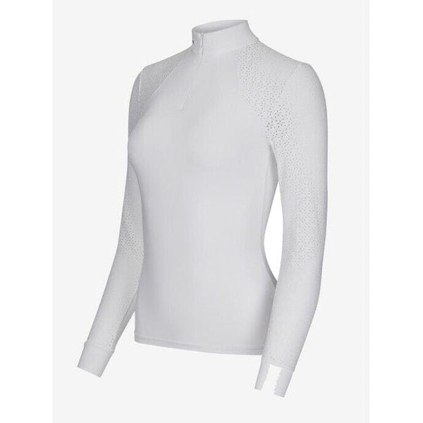 LeMieux Olivia Long Sleeve Show Shirt Technical Wicking Top White/Navy/Mist 6-18