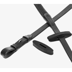 LeMieux Rubber Rein Stoppers Martingale Stop to Secure Neck Strap Black/Brown
