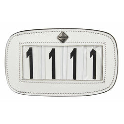 LeMieux Saddle Number Holder 4 Space Smart Leather Competition Pad Display White