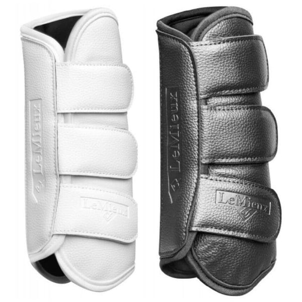 LeMieux Schooling Dressage Boots Countoured Training Protection Black/White M-XL