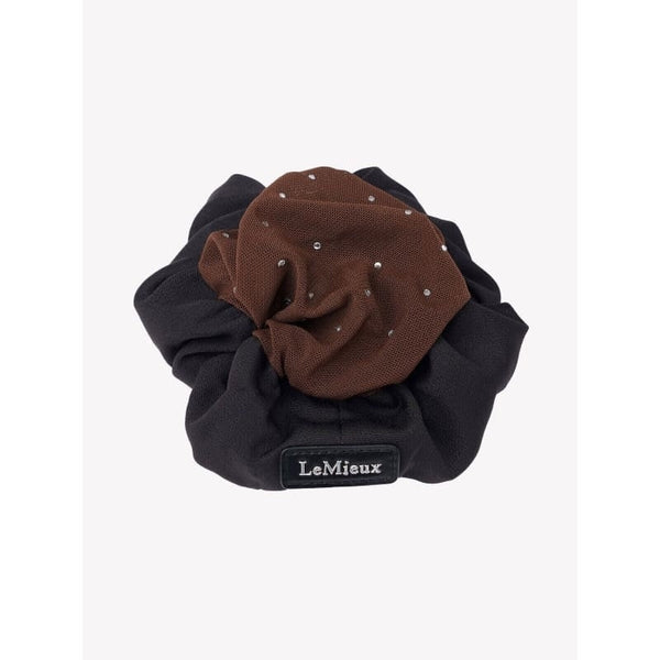 LeMieux Scrunchie with Crystal Hair Net Elegant Satin Show Accessory Black/Navy