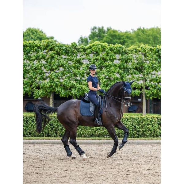 LeMieux Self-Cool Dressage Square Cooling Spine SaddlePad White/Blue/Grey/Blue