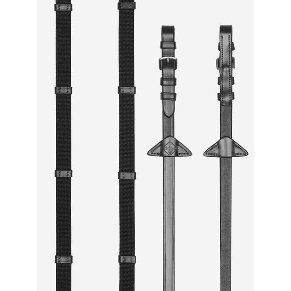 LeMieux Webbed Continental Reins Low Profile Anti Slip Non-Stretch Silver Buckle