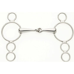 Lorina 3 Ring Continental Snaffle Single Jointed Dutch Gag Bubble Bit 4.5'-6.5'