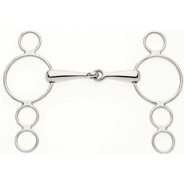 Lorina 3 Ring Continental Snaffle Single Jointed Dutch Gag Bubble Bit 4.5'-6.5'