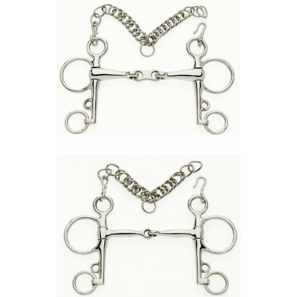 Lorina French Link Pelham or Single Jointed Pelham Bit With Curb Chain 4.5 - 6'