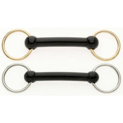 Lorina Loose Ring Nylon Mullen Mouth Bradoon Snaffle Show Bit Steel/Brass Rings