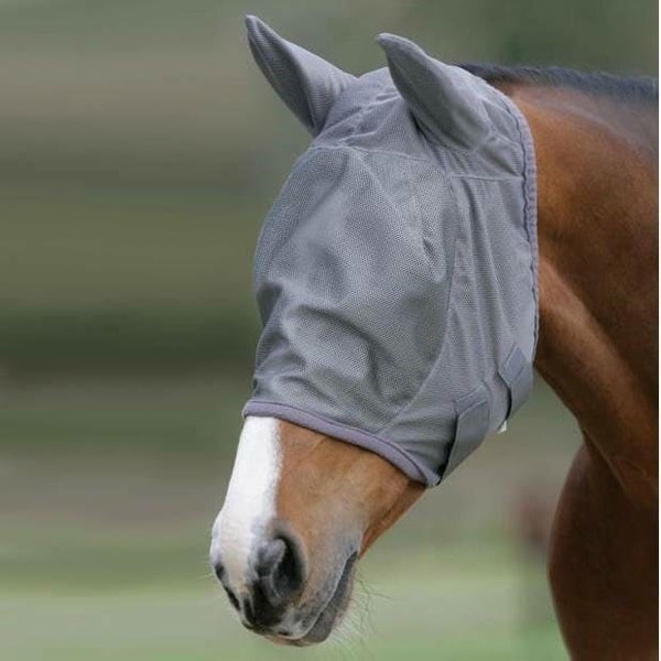 Mark Todd Lightweight Mesh Protective Fly Mask with Ears Grey Cob SALE