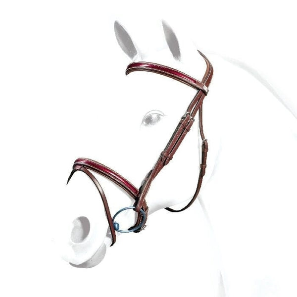 Selleria Equipe Padded Patent Leather Snaffle Flash Bridle BR36 Black/BrownP/C/F
