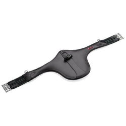 Selleria Equipe Shaped Long Leather Stud Guard Girth GH03 Black/Brown 110-150cm