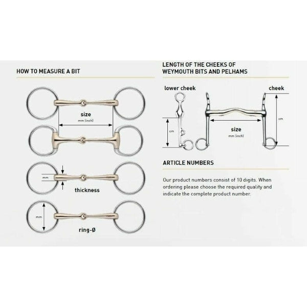 Sprenger Nathe Tandem Snaffle Flexible Bit 20mm Mullen Mouth 120-140mm 41342