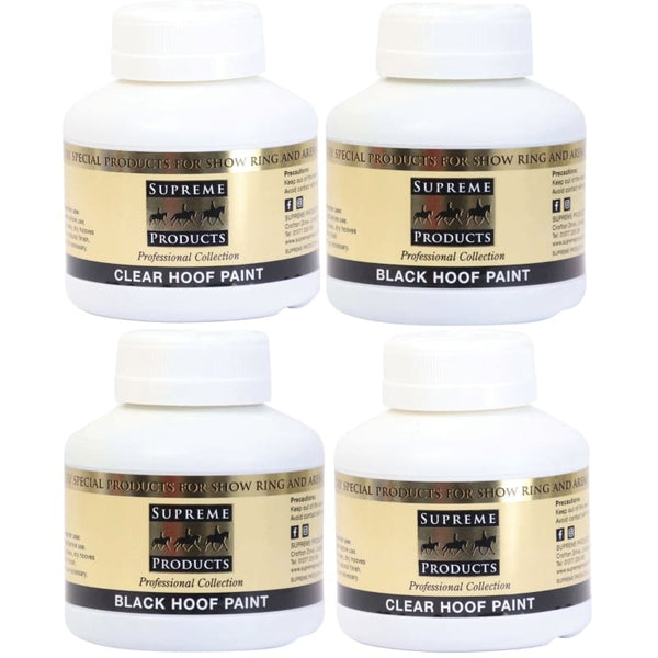 Supreme Products Hoof Paint High Shine Showing Oil Varnish Black/Clear 250ml