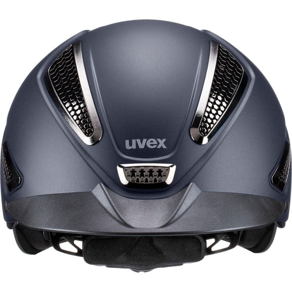 Uvex PERFEXXION II Chrome Helmet Adjustable Horse Riding Hat Black/Grey/Navy XXS