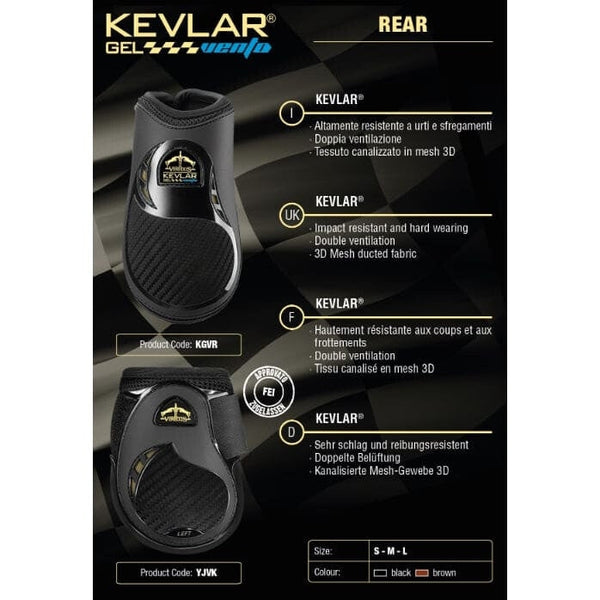 Veredus made with Kevlar® Gel Vento Young Jump Fetlock Boots Black/Brown S-L