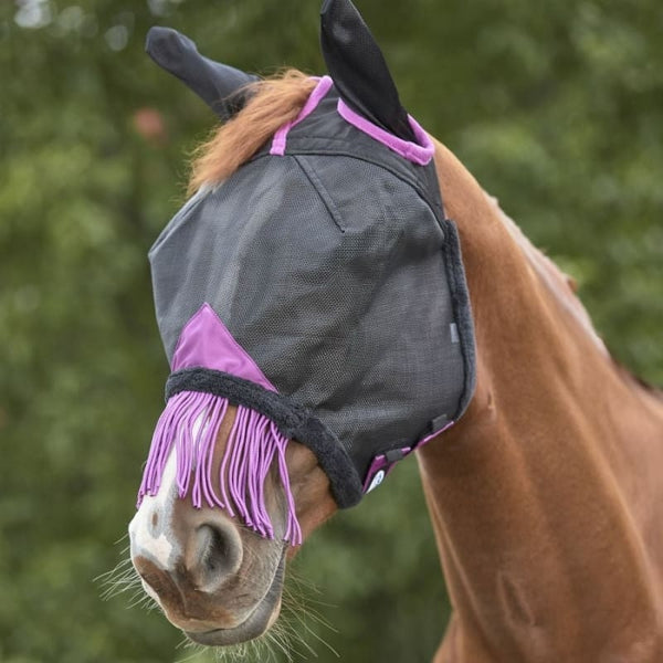 WeatherBeeta ComFiTec Deluxe Durable Mesh Mask with Ears and Tassels +60% UV Block Warmblood SALE