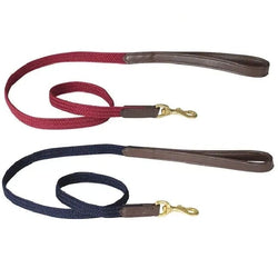 WeatherBeeta Leather Plaited Dog Lead - Cotton Plait Detailing and Leather Handle Medium SALE