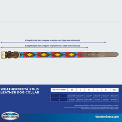 WeatherBeeta Polo Leather Dog Collar Tanned Leather and Stylish Stitched Pattern