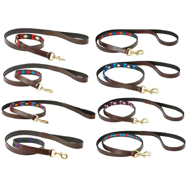 WeatherBeeta Polo Leather Dog Lead Premium Tanned Leather and Brass Trigger Clip