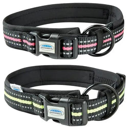 WeatherBeeta Reflective Dog Collar Neoprene and Nylon + High Visibility Threading