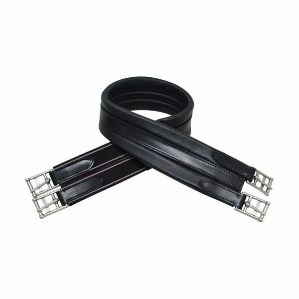HyComfort Long Leather Padded Atherstone Girth Black/Brown 46"/52"/56" SALE