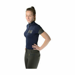 HyFashion Ladies Edinburgh Sports Shirt Navy/Olive Large SALE