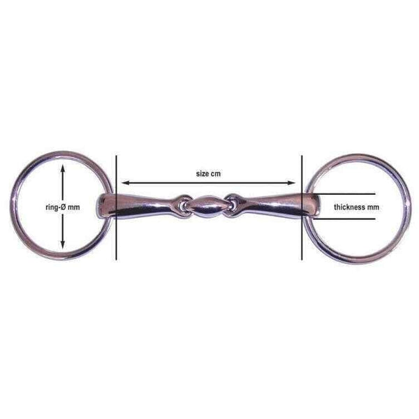 D Ring Snaffle Bit Horse Riding Double Jointed Lozenge Fat Stainless Steel New (5.5 Inches