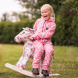Supreme Products Child's Dotty Fleece Onezie Super Soft and Cosy Red/Pink/Navy